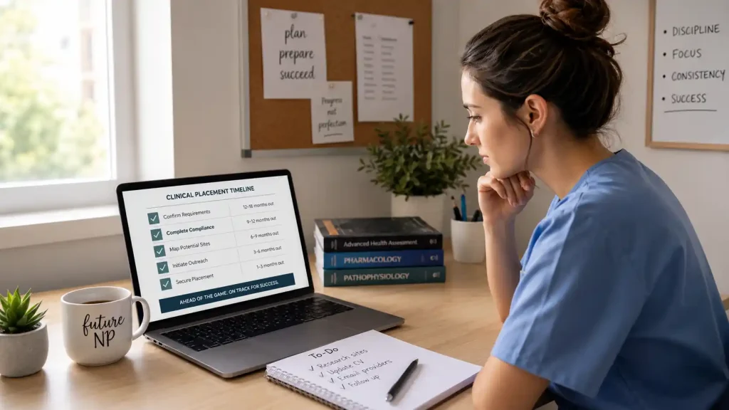 How early should you start searching for a preceptor? A 180-day clinical placement timeline roadmap for NP and PA students.
